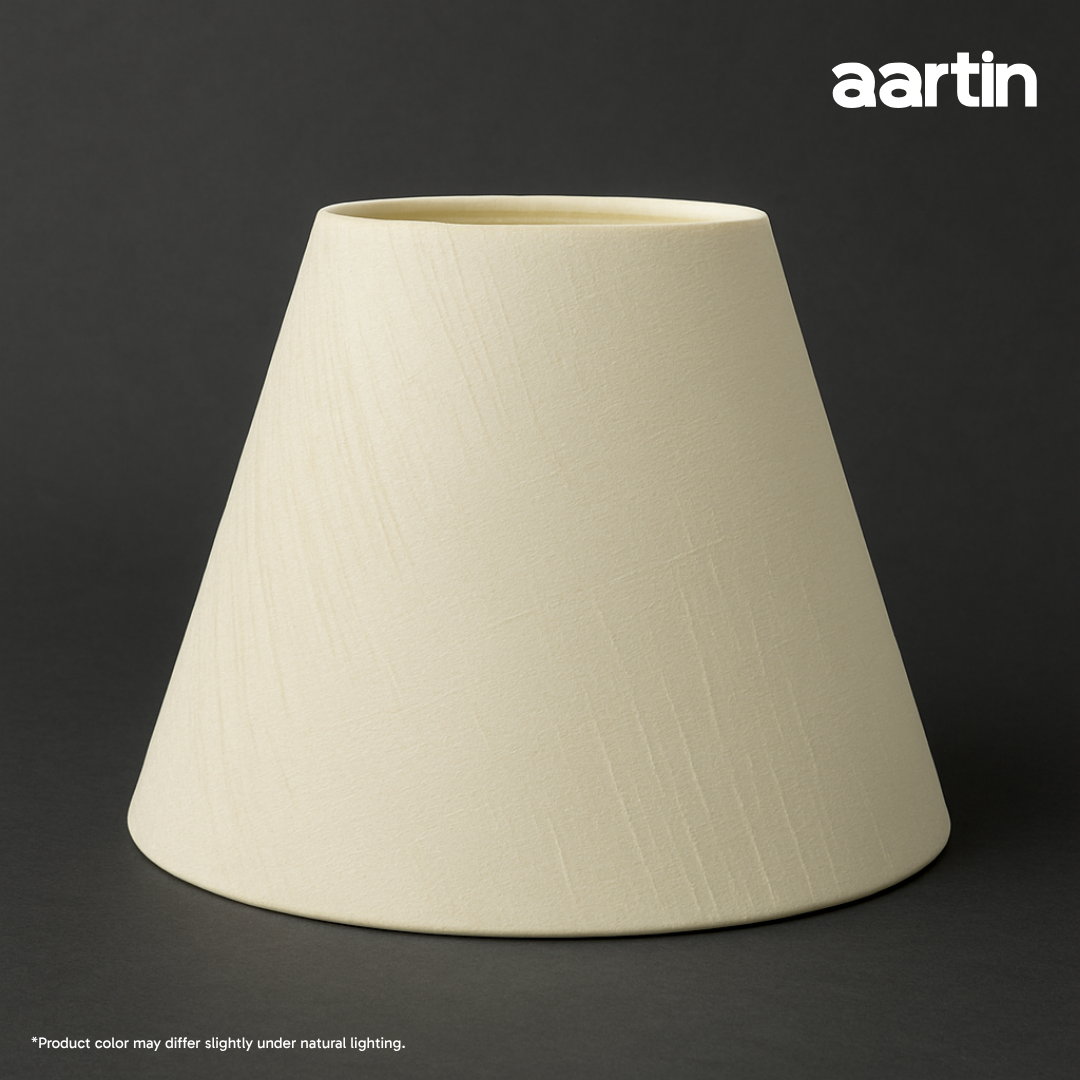 AARTIN EMPIRE ROLLED LAMPSHADE IN IVORY SILK