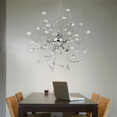 Searchlight Sonja Chrome 12 Light Fitting Crystal Balls Decoration - Comet Lighting