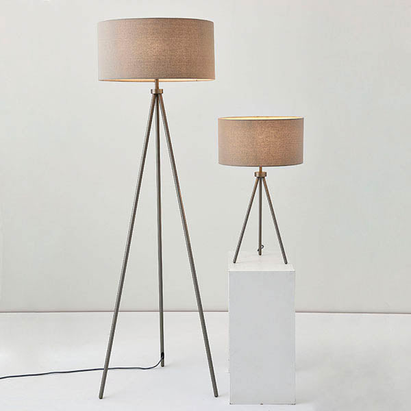 Tri Floor Lamp Matt Nickel - Comet Lighting