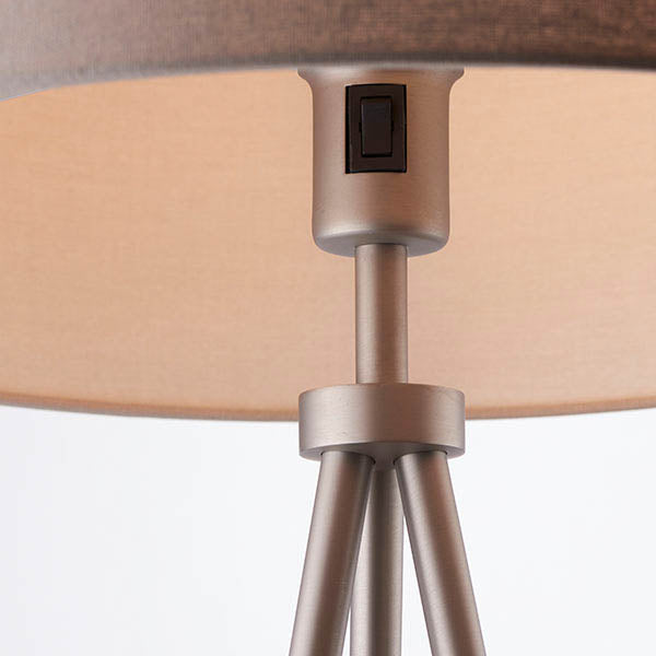 Tri Floor Lamp Matt Nickel - Comet Lighting