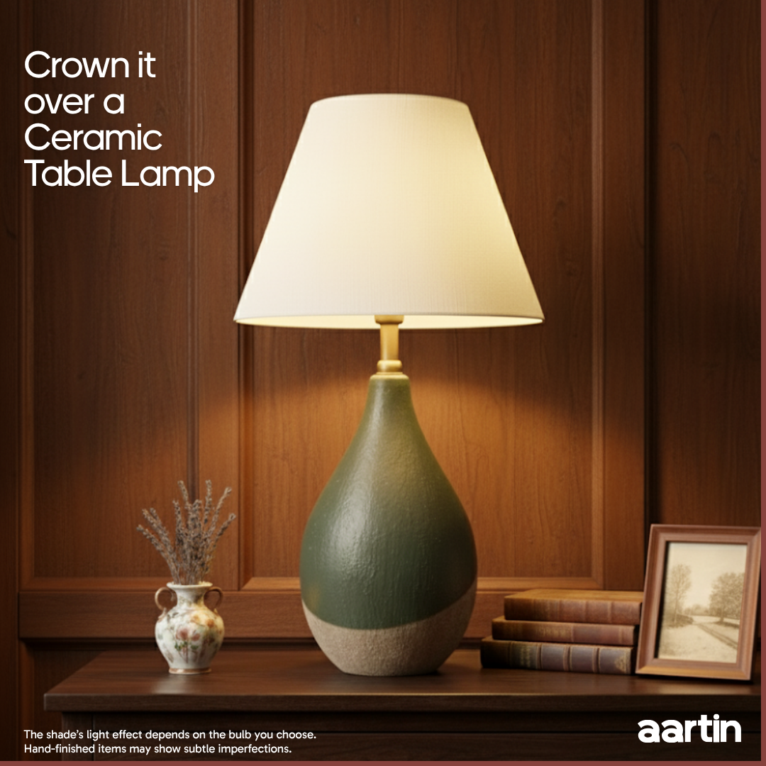 AARTIN EMPIRE ROLLED LAMPSHADE IN IVORY SILK