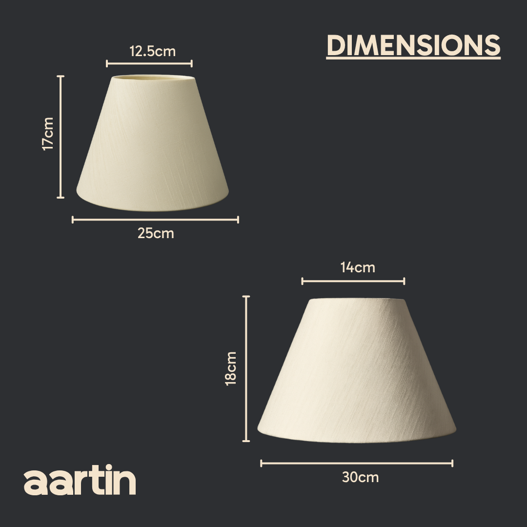 AARTIN EMPIRE ROLLED LAMPSHADE IN IVORY SILK