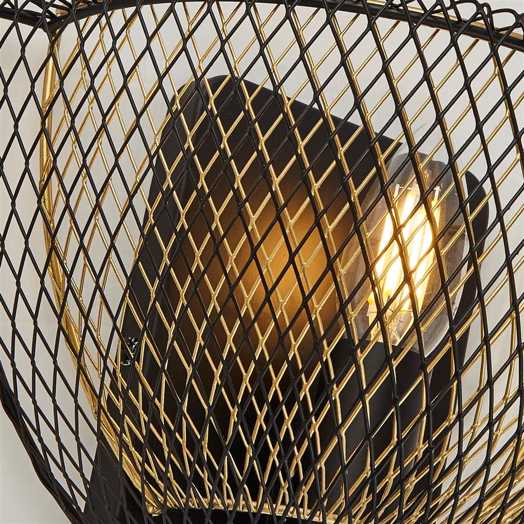 Ashcombe 1Lt Wall Light Black/Gold - Comet Lighting