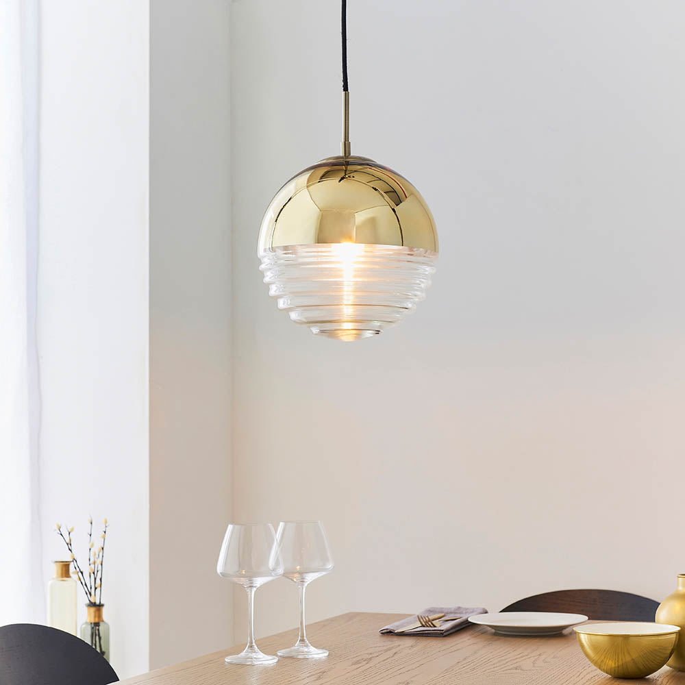 Paloma Pendant Ceiling Light Gold - Comet Lighting