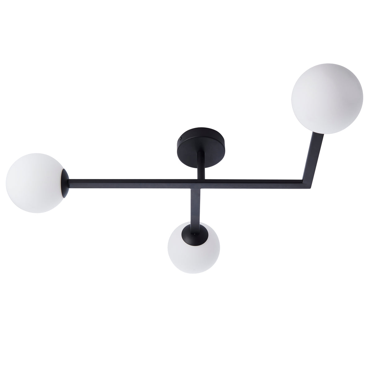 Skeena 3Lt Semi-Flush Ceiling Light Matt Black - Comet Lighting