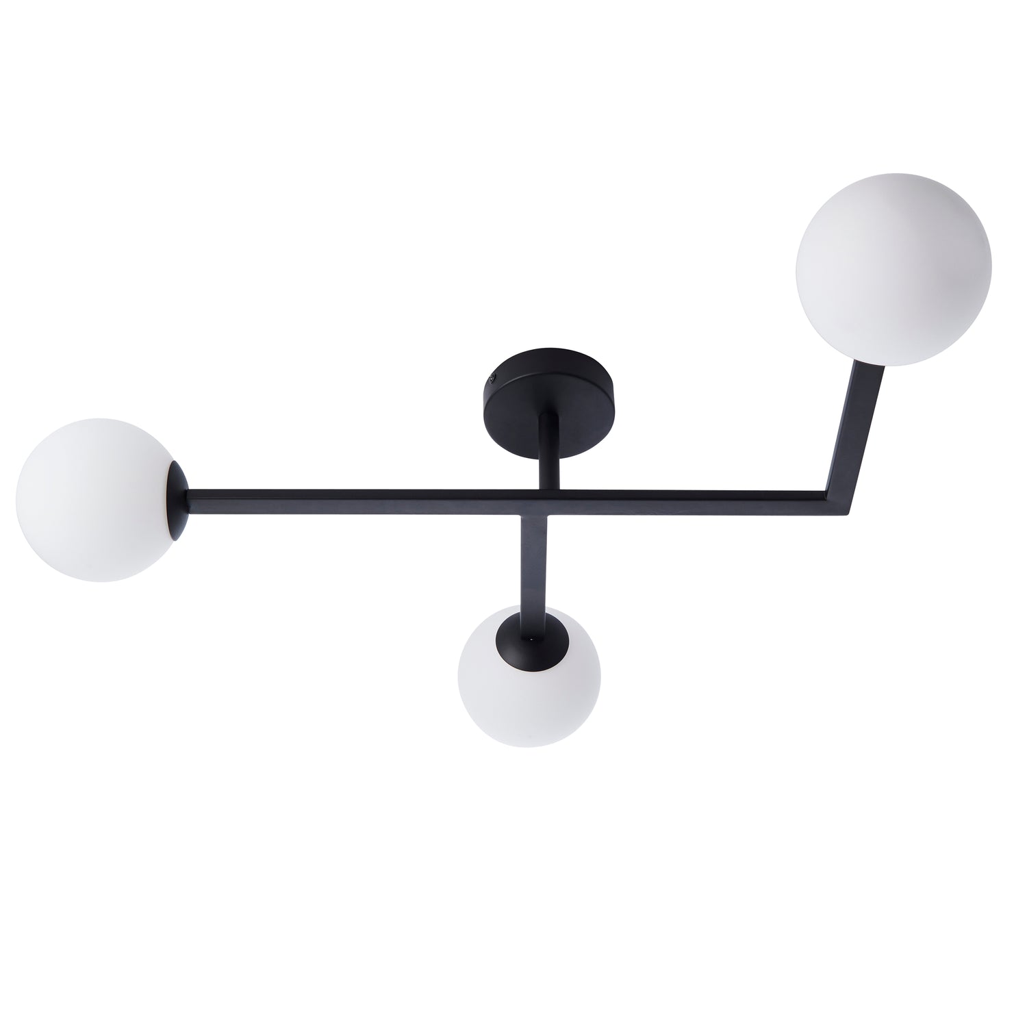 Skeena 3Lt Semi-Flush Ceiling Light Matt Black - Comet Lighting