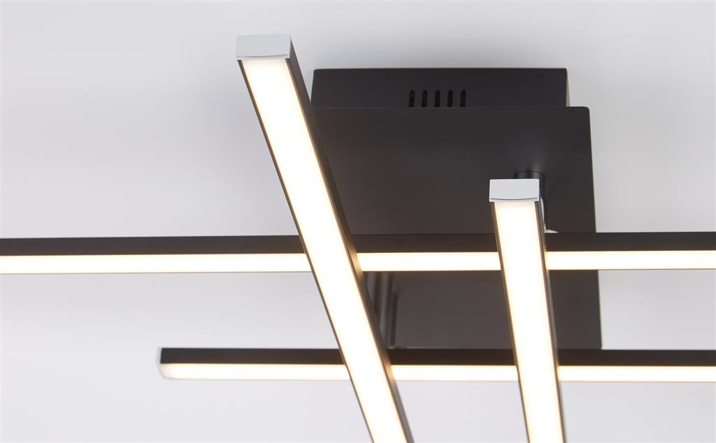 Malborough 4Lt LED Flush Ceiling Light Black - Comet Lighting