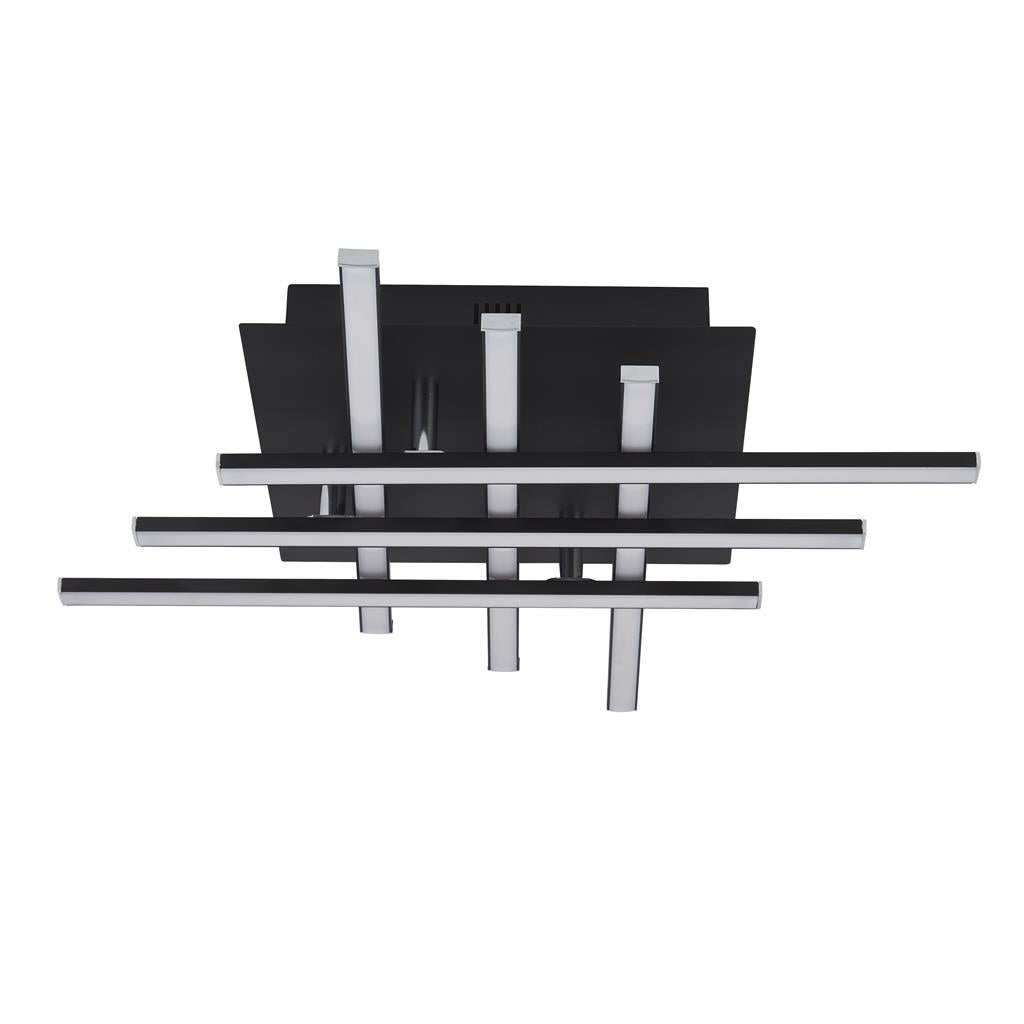 Malborough 6Lt LED Flush Ceiling Light Black - Comet Lighting