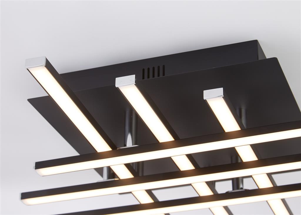 Malborough 6Lt LED Flush Ceiling Light Black - Comet Lighting
