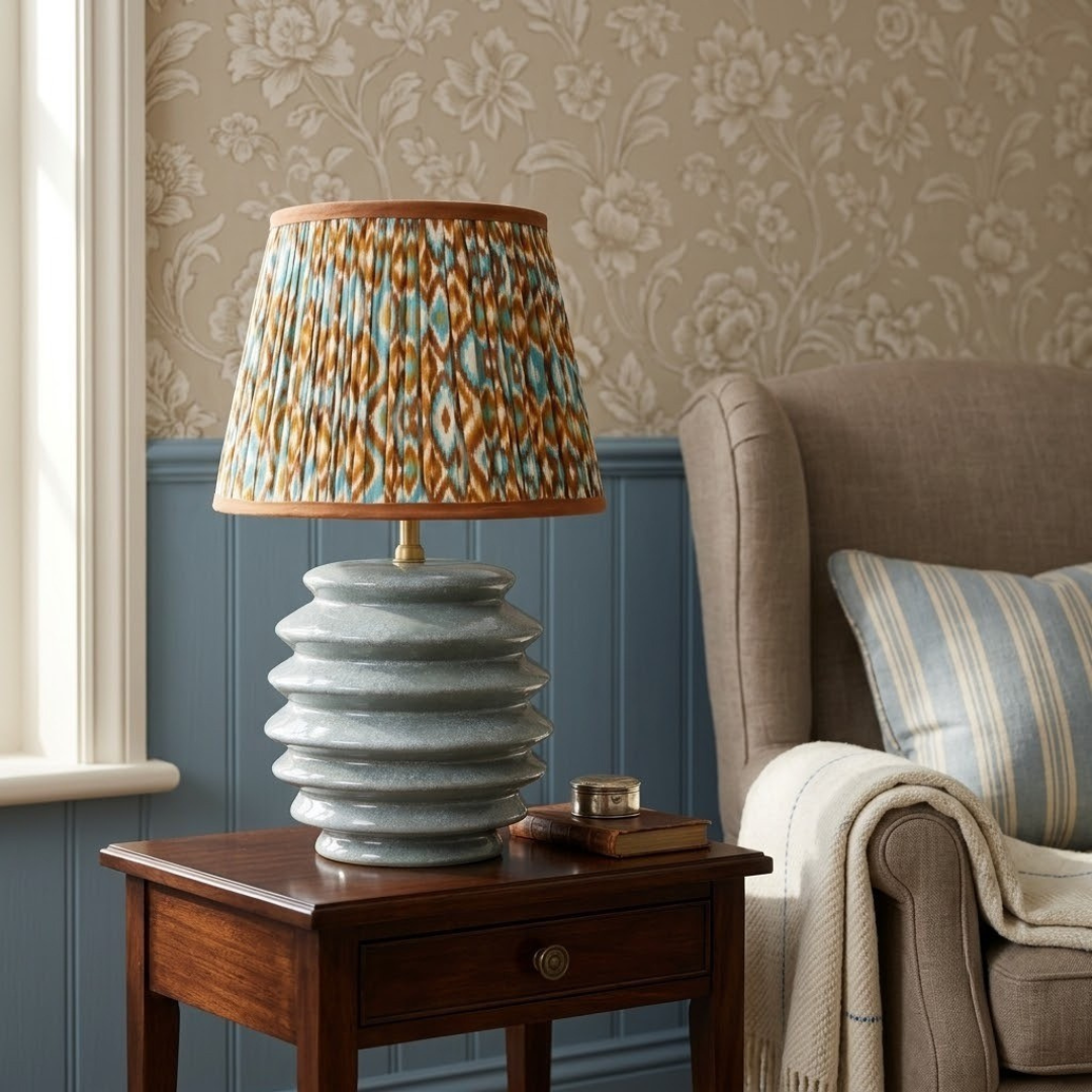 Brown & blue lampshade