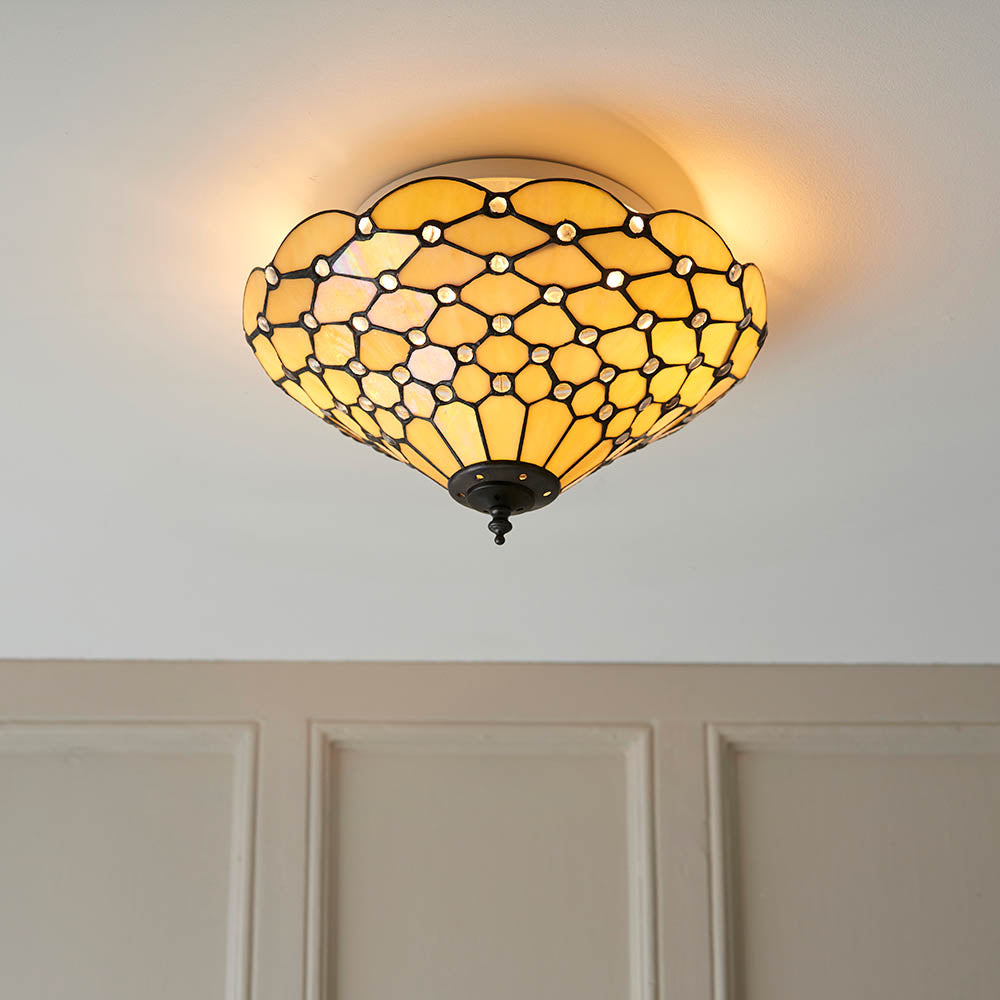 Pearl Medium 2-Light Flush Ceiling Light - Comet Lighting