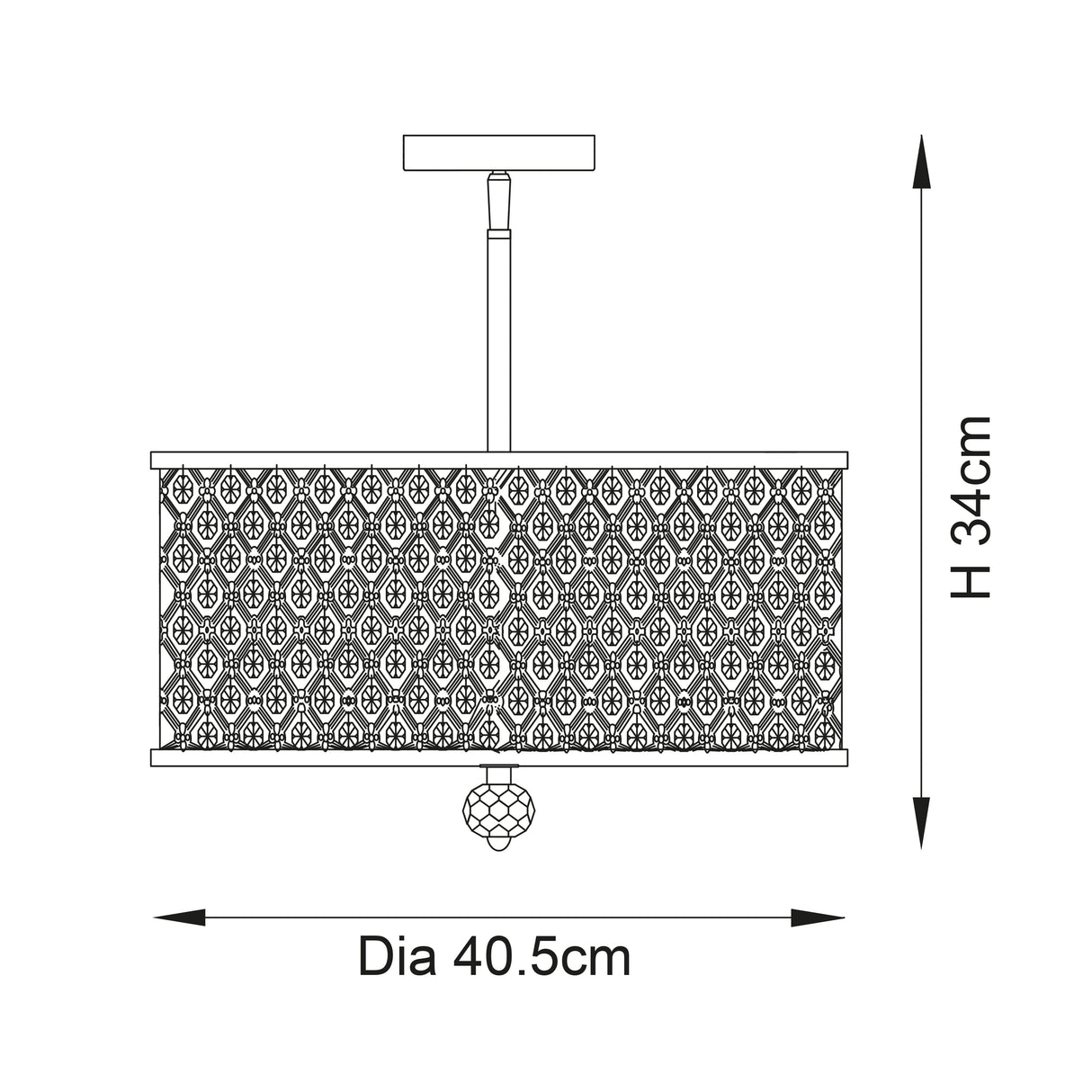 Hudson 3-Light Semi Flush Ceiling Light Antique Brass - Comet Lighting
