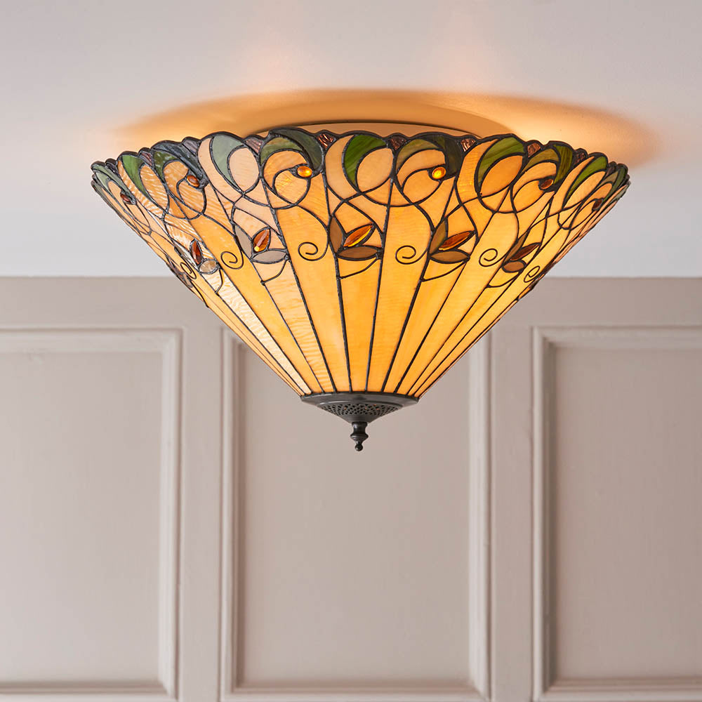 Jamelia Large 2-Light Flush Ceiling Light - Comet Lighting
