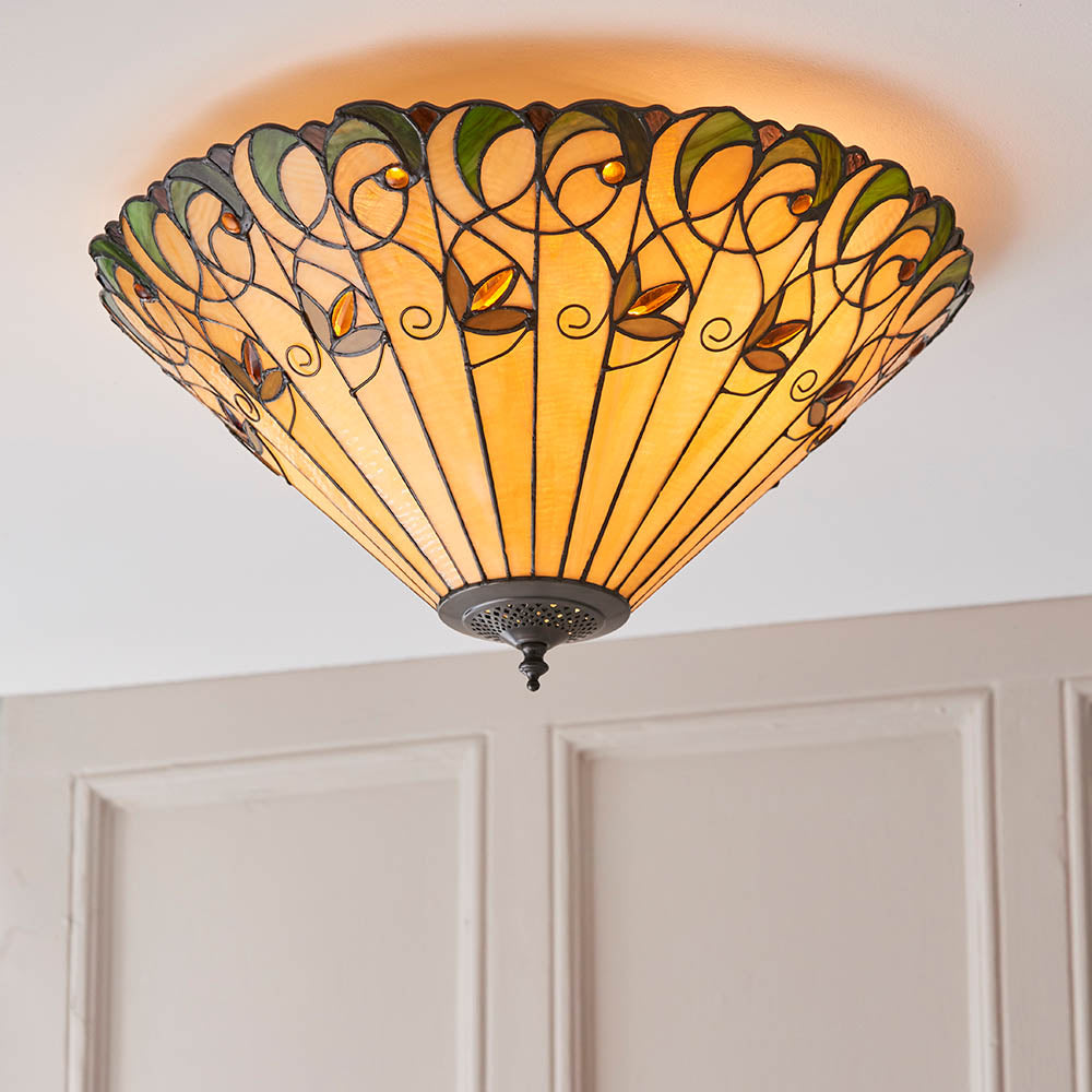 Jamelia Large 2-Light Flush Ceiling Light - Comet Lighting