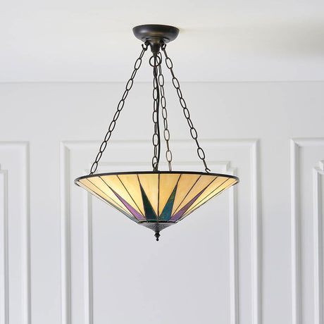 Dark Star Large Inverted 3-Light Pendant Ceiling Light - Comet Lighting