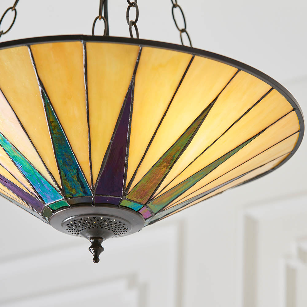 Dark Star Large Inverted 3-Light Pendant Ceiling Light - Comet Lighting