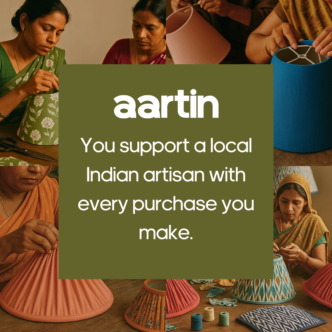 AARTIN 35 CM SAGE BLOSSOM STRAIGHT EMPIRE ROLLED LAMPSHADE IN COTTON