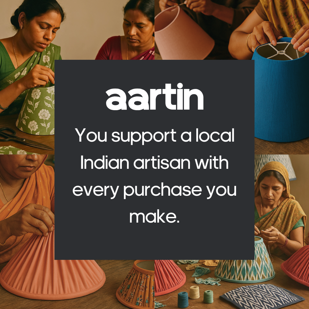 AARTIN EMPIRE ROLLED LAMPSHADE IN IVORY SILK