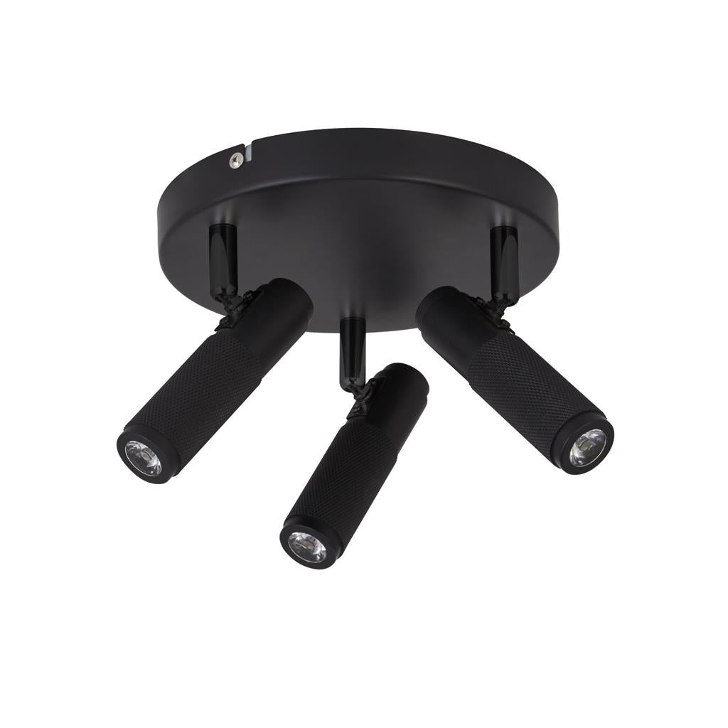 Kittsford 3Lt Round Spotlight Black - Comet Lighting