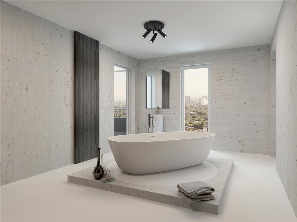 Kittsford 3Lt Round Spotlight Black - Comet Lighting