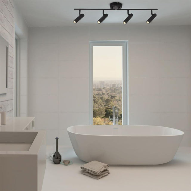 Kittsford 4Lt LED Splitbar Spotlight Black - Comet Lighting