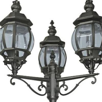 Bel Aire Outdoor Post - Black Metal & Clear Glass - Comet Lighting