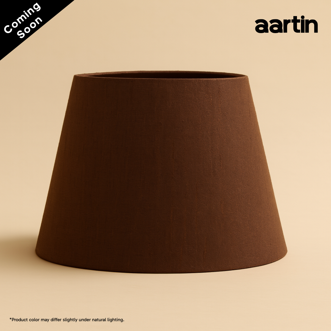 AARTIN STRAIGHT EMPIRE ROLLED LAMPSHADE IN TAUPE SILK