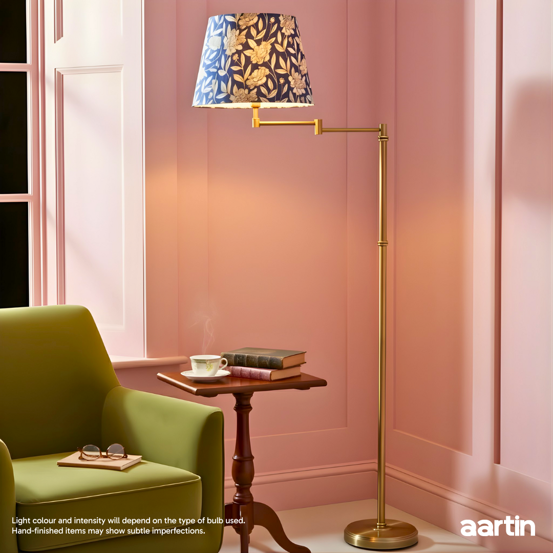 AARTIN ALPHA FLOOR LAMP IN ANTIQUE BRASS (BASE ONLY)