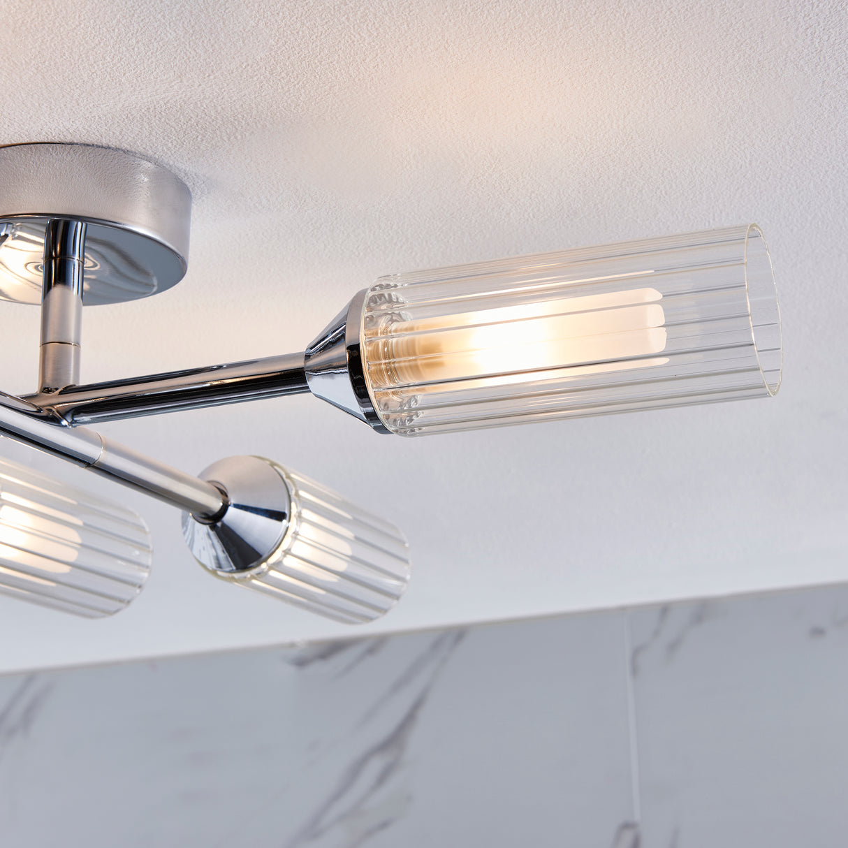 Wensum 6Lt Semi-Flush Ceiling Light Chrome - Comet Lighting