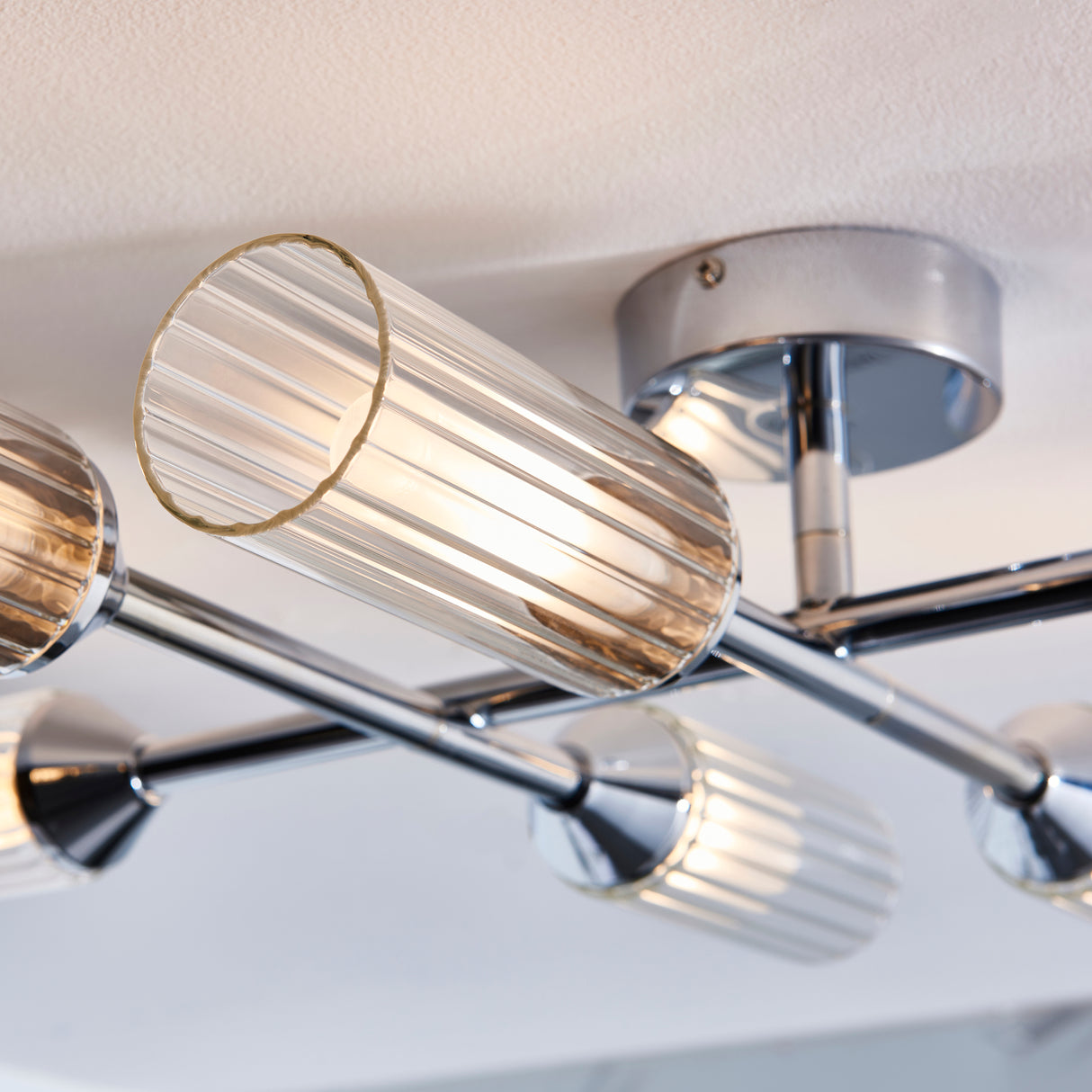 Wensum 6Lt Semi-Flush Ceiling Light Chrome - Comet Lighting