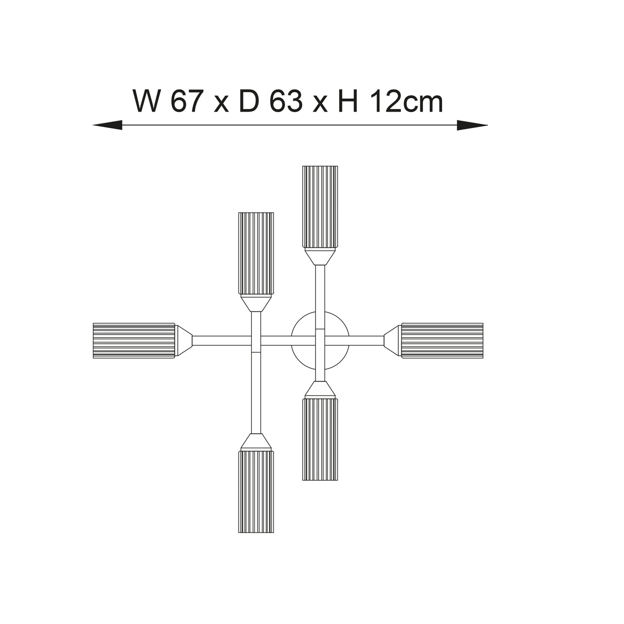 Wensum 6Lt Semi-Flush Ceiling Light Chrome - Comet Lighting