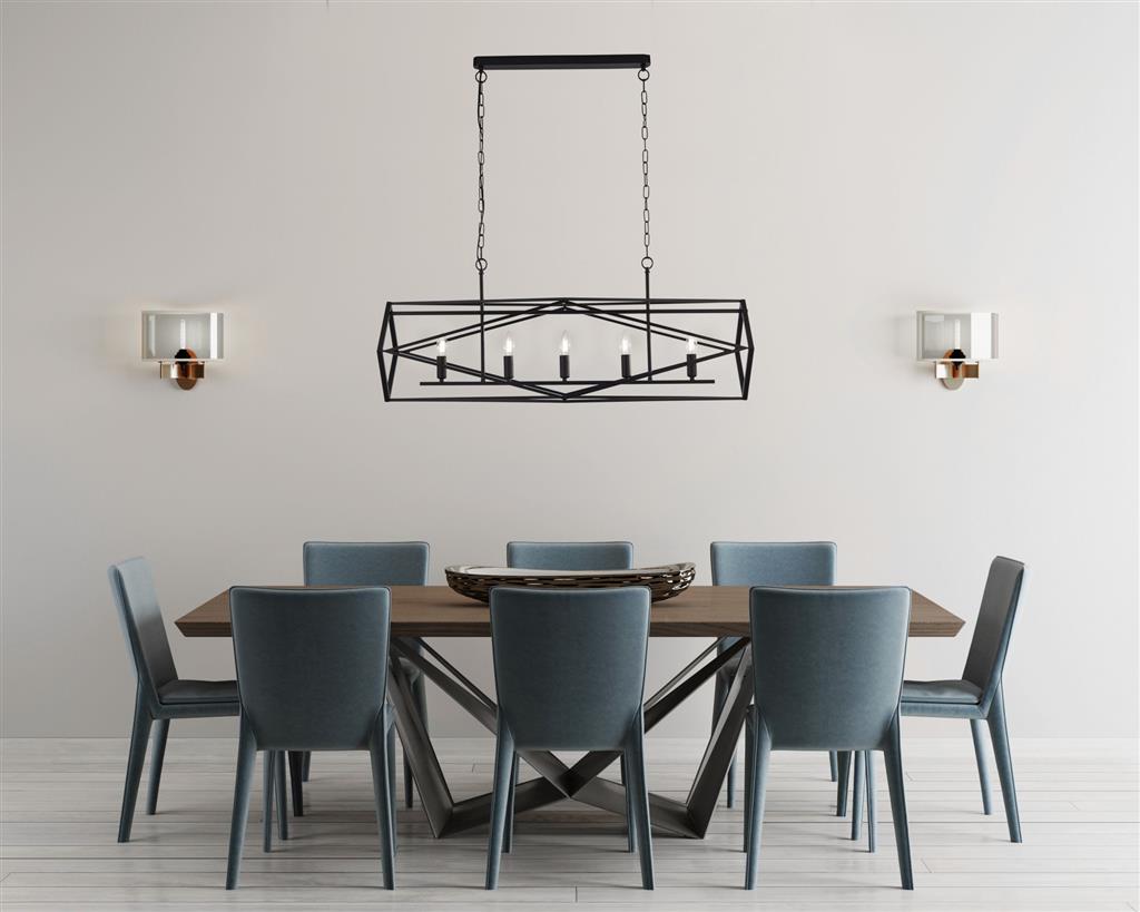 Dart 5Lt Island Light Black - Comet Lighting