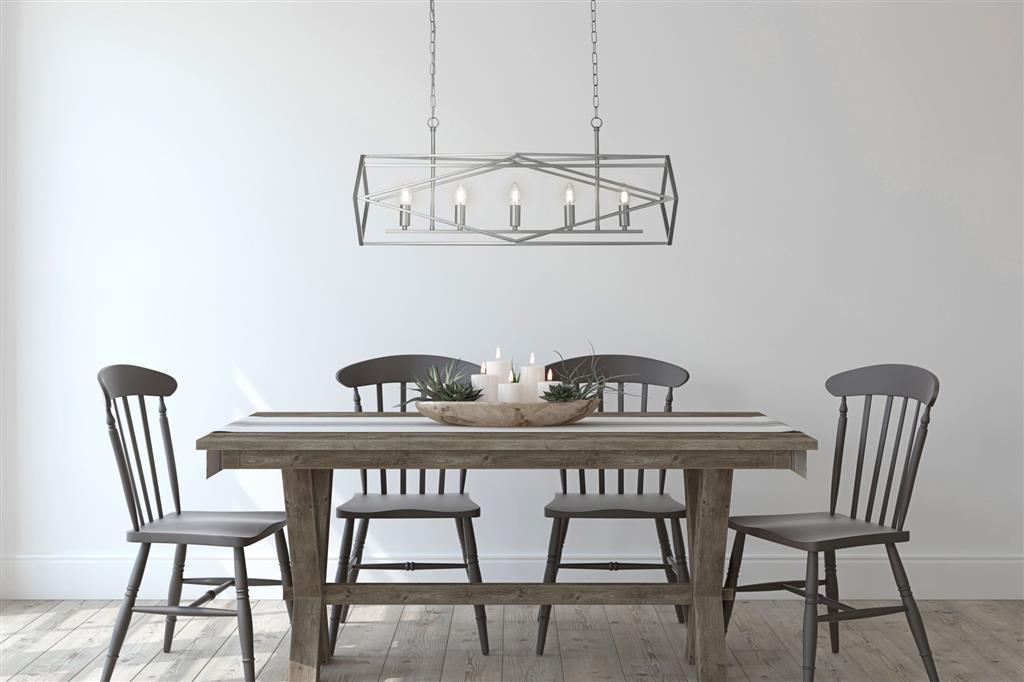 Dart 5Lt Island Light Satin Silver - Comet Lighting