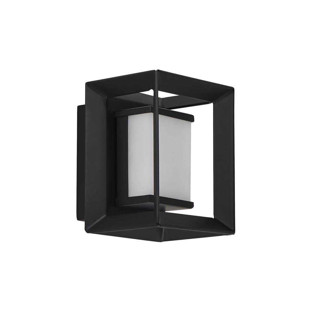 Holne Rectangular LED Wall Light| Matt Black - 100mm - Comet Lighting
