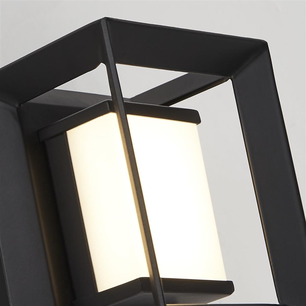 Holne Rectangular LED Wall Light| Matt Black - 100mm - Comet Lighting