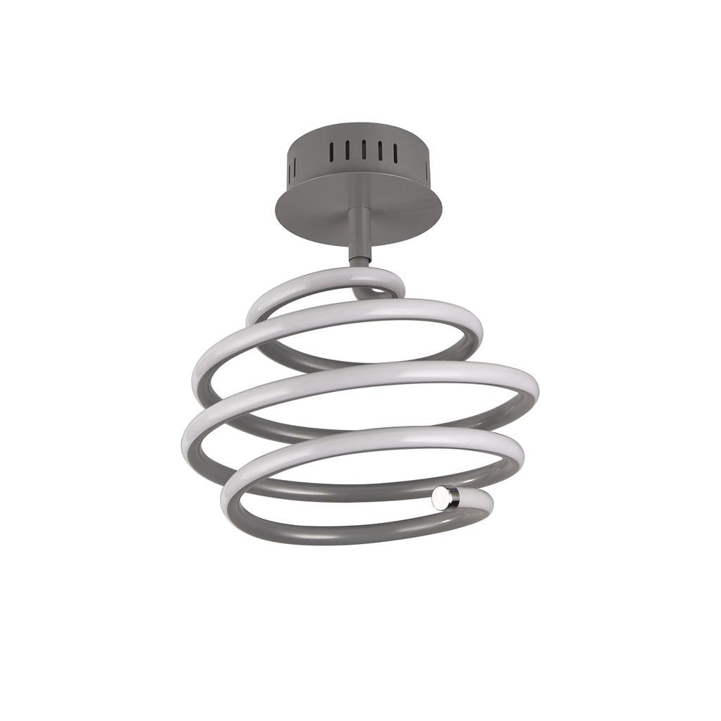 Easdon LED Semi-Flush Ceiling Light Grey - Comet Lighting