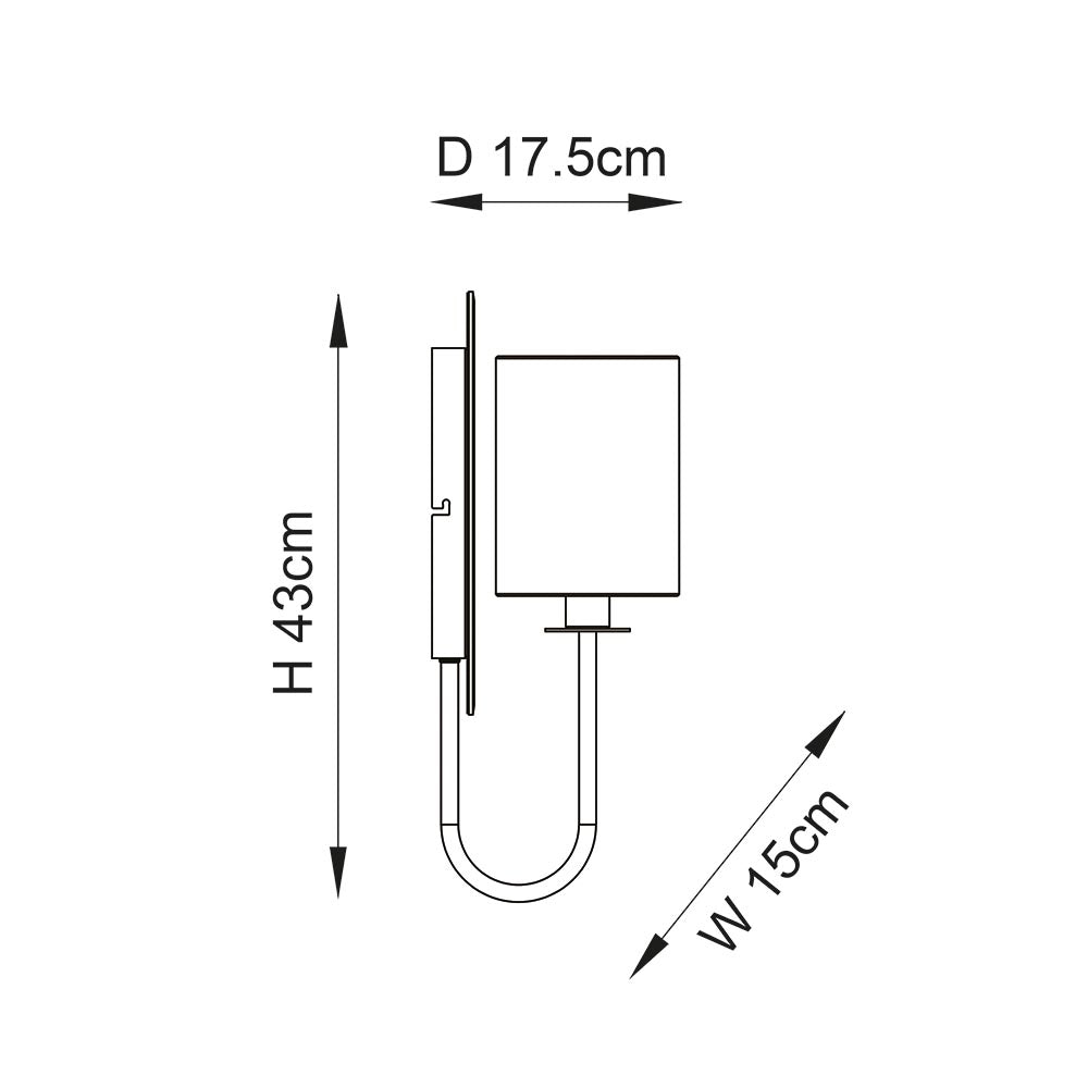Hayes Wall Light Satin Brass - Comet Lighting