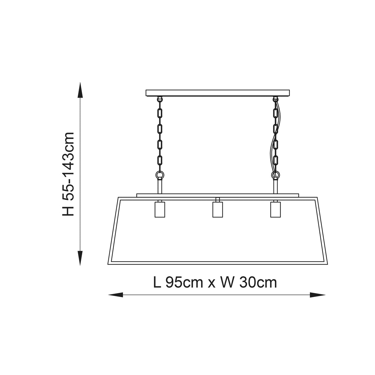 Hurst 3-Light Ceiling Pendant Nickel - Comet Lighting