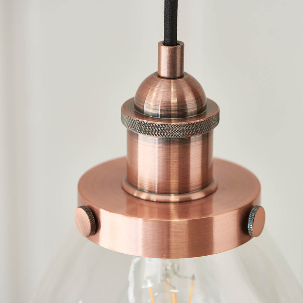 Hansen 1-Light Pendant Ceiling Light Aged Copper - Comet Lighting