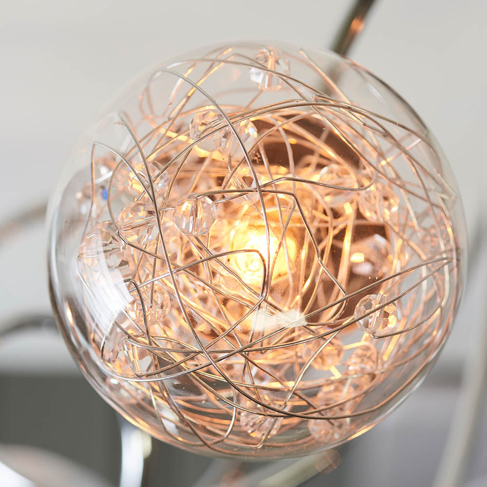 Auria 6-Light Semi Flush Ceiling Light Chrome - Comet Lighting