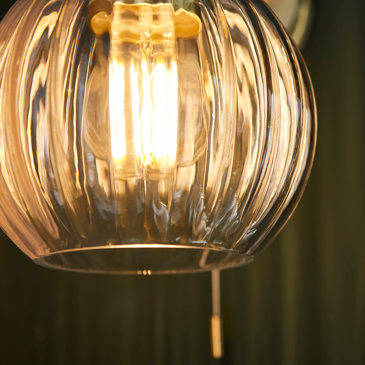 Jhelum Wall Light Satin Brushed Gold w/ Ribbed Glass - Comet Lighting