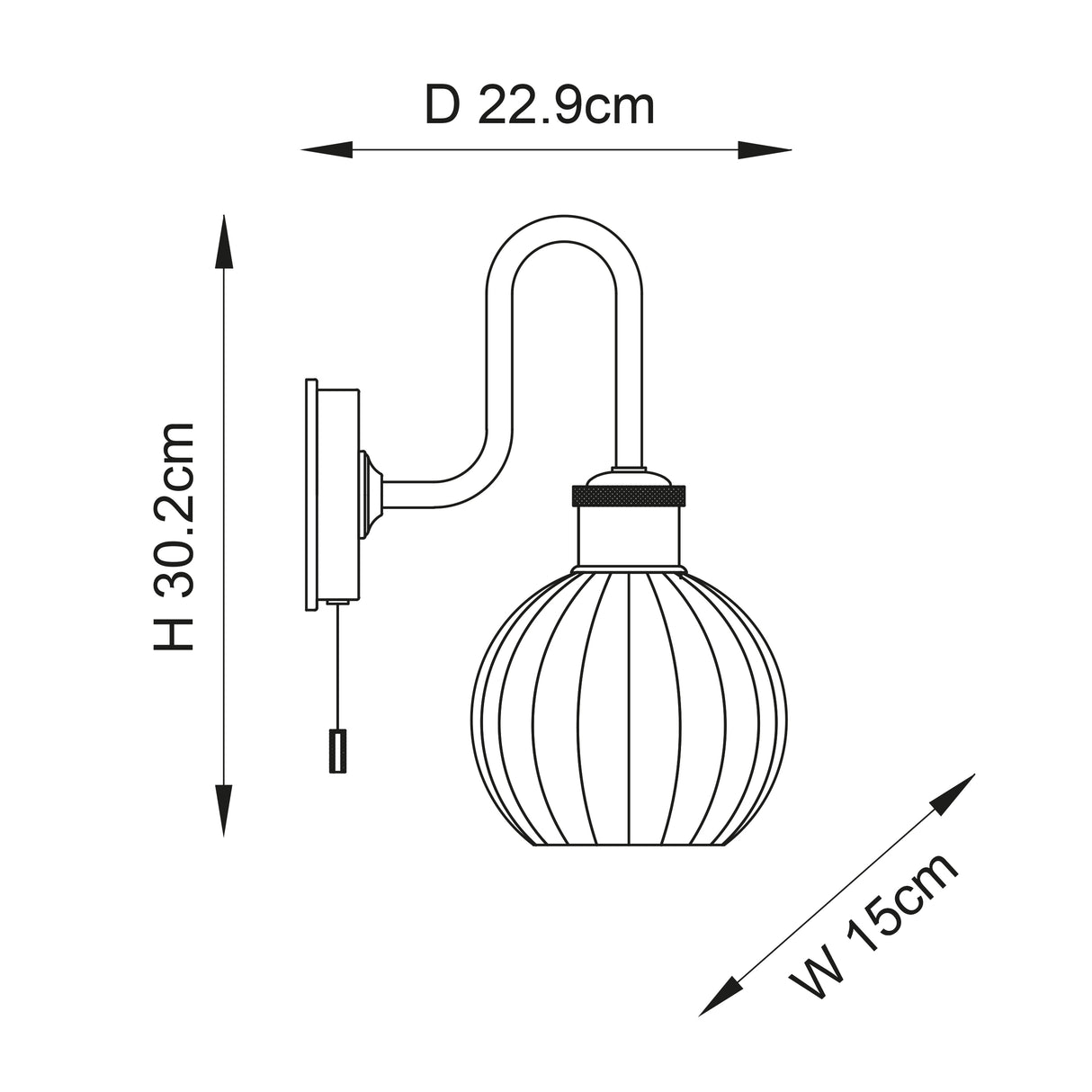 Jhelum Wall Light Satin Brushed Gold w/ Ribbed Glass - Comet Lighting