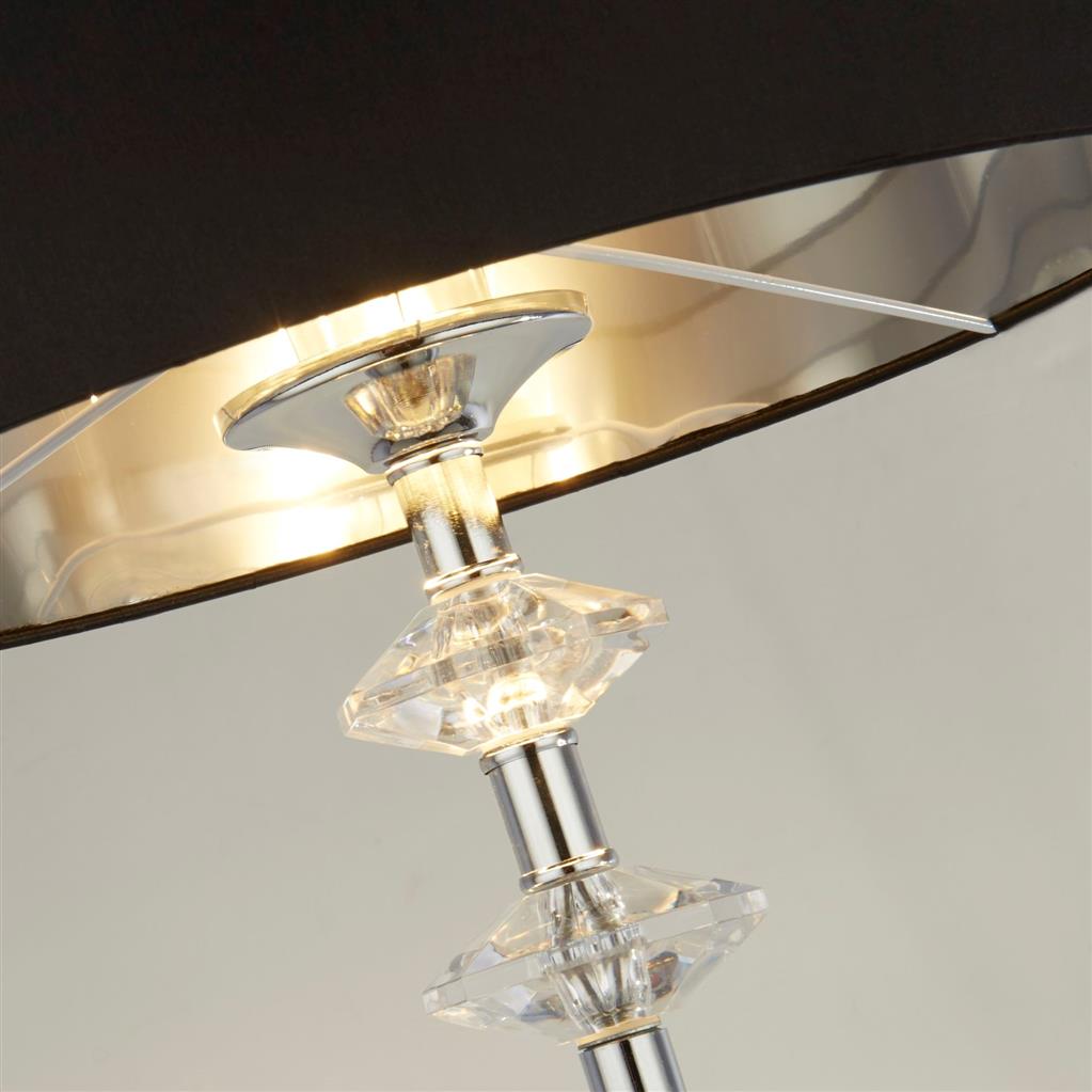 Marldon 1Lt Floor Lamp Chrome w/ Black Shade - Comet Lighting