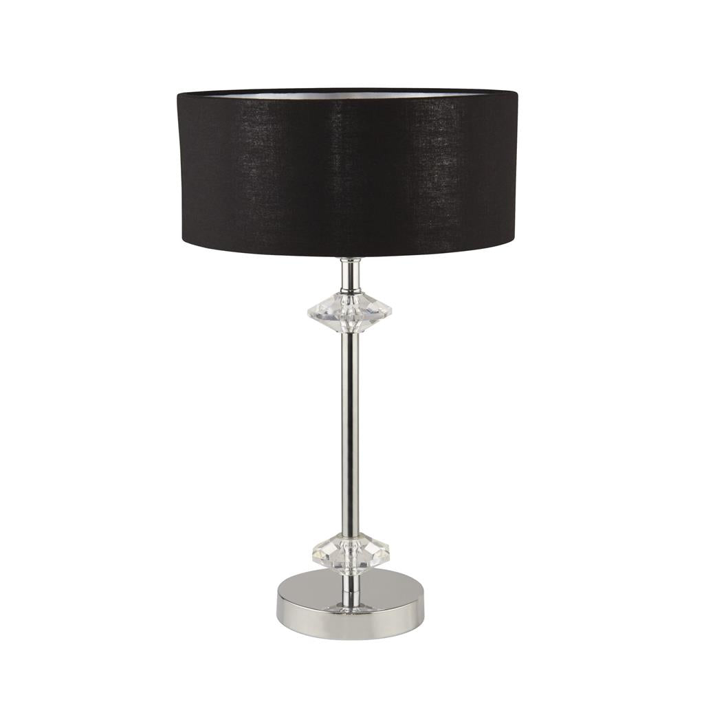 Marldon 1Lt Table Lamp Chrome w/ Black Shade/Silver Inner - Comet Lighting