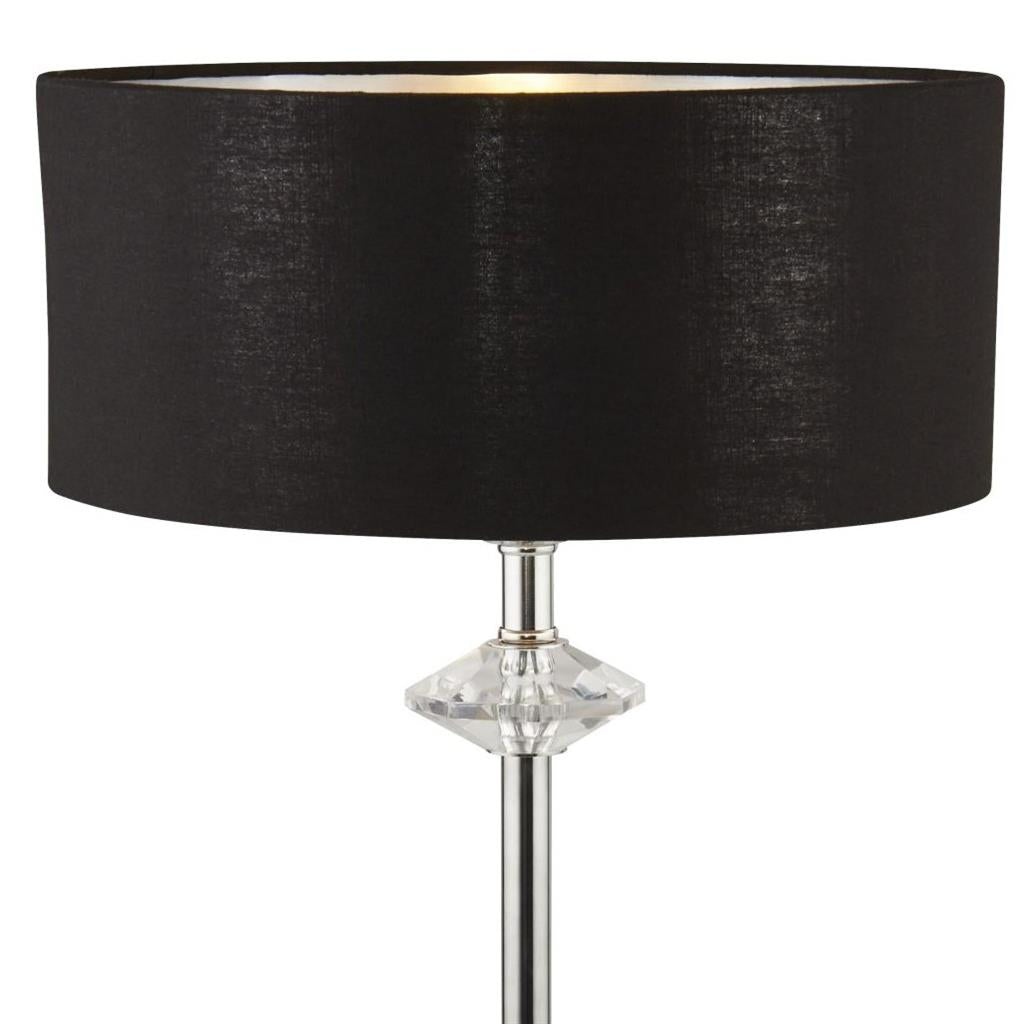 Marldon 1Lt Table Lamp Chrome w/ Black Shade/Silver Inner - Comet Lighting