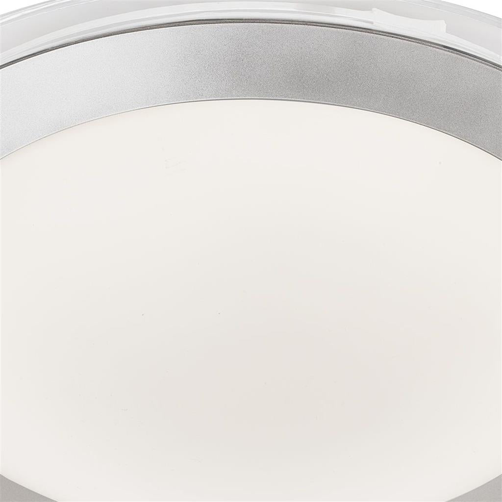 Chester LED Bathroom Flush - Acrylic & Silver Metal, IP44 - Comet Lighting