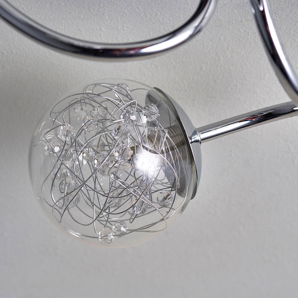 Auria 3-Light Semi Flush Ceiling Light Chrome - Comet Lighting