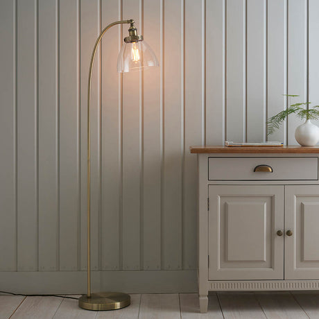 Hansen Task Floor Lamp Antique Brass - Comet Lighting