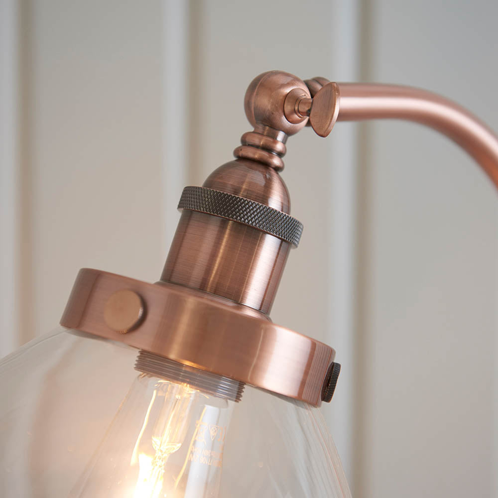 Hansen Task Floor Lamp Aged Copper - Comet Lighting