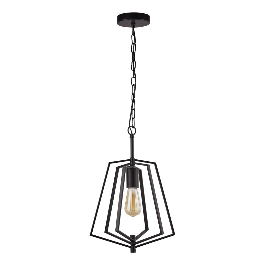 Merrifield 1Lt Pendant Ceiling Light Black - Comet Lighting